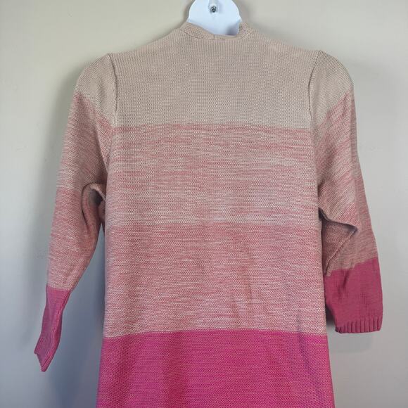 Torrid Womens Sz 3X Open Cardigan Duster Pink Ombre Cotton Slouchy Casual Boho - Picture 7 of 12